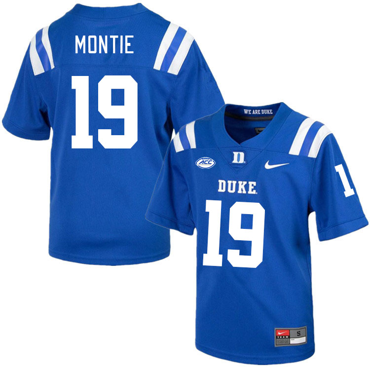 Men #19 Rent Montie Duke Blue Devils College Football Jerseys Stitched-Royal